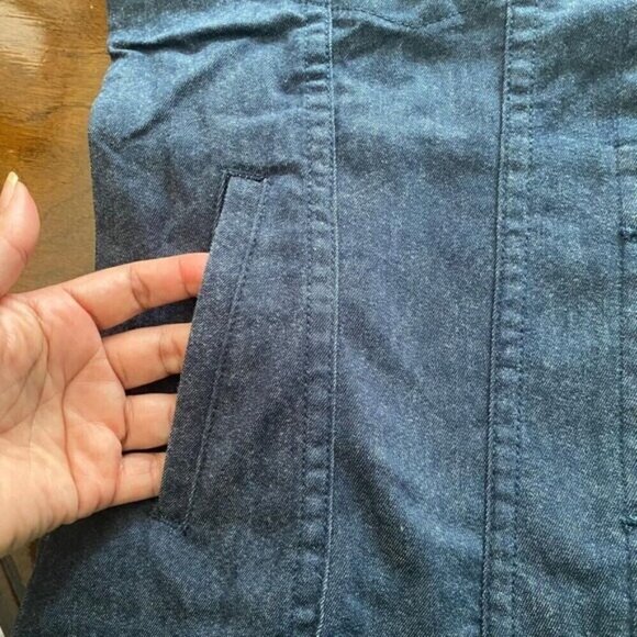 TOAD & Co Norma Women's Jean Jacket Blue Organic Cotton Stretch Button Up Sz XS - Picture 13 of 16